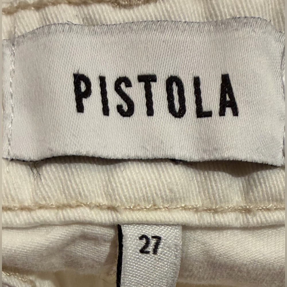 PISTOLA Tammy High Rise Cotton Trouser pants  Button Fly-Alabaster White -Sz 27 - Picture 13 of 15
